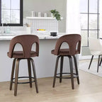 LumiSource Lot de 2 tabourets de bar hauteur comptoir Ava, velours foncé
