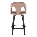 LumiSource Lot de 2 tabourets de bar hauteur comptoir Ava, velours foncé