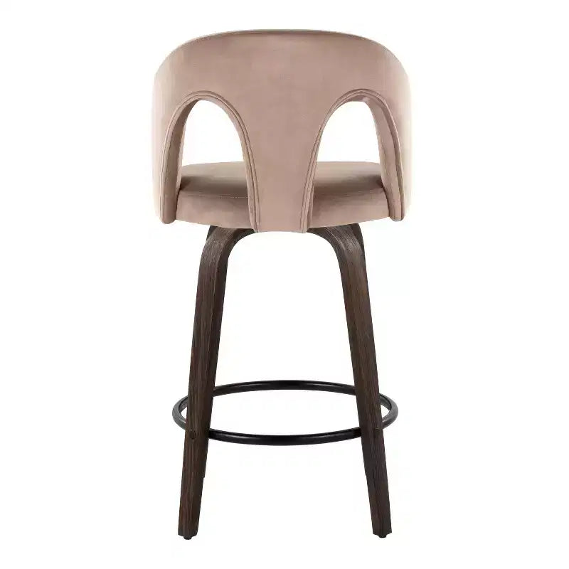 LumiSource Lot de 2 tabourets de bar hauteur comptoir Ava, velours foncé
