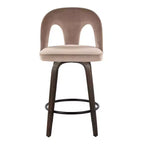 LumiSource Lot de 2 tabourets de bar hauteur comptoir Ava, velours foncé