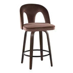 LumiSource Lot de 2 tabourets de bar hauteur comptoir Ava, velours foncé