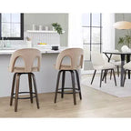 LumiSource Lot de 2 tabourets de bar hauteur comptoir Ava, velours foncé