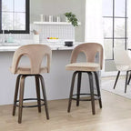 LumiSource Lot de 2 tabourets de bar hauteur comptoir Ava, velours foncé