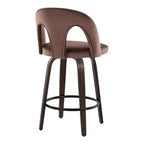 LumiSource Lot de 2 tabourets de bar hauteur comptoir Ava, velours foncé