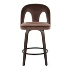 LumiSource Lot de 2 tabourets de bar hauteur comptoir Ava, velours foncé