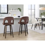 LumiSource Lot de 2 tabourets de bar hauteur comptoir Ava, velours foncé
