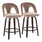 LumiSource Lot de 2 tabourets de bar hauteur comptoir Ava, velours foncé