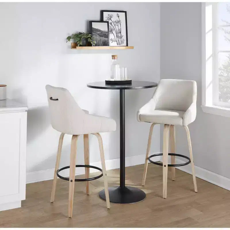 LumiSource Lot de 2 tabourets de bar Hannah en tissu