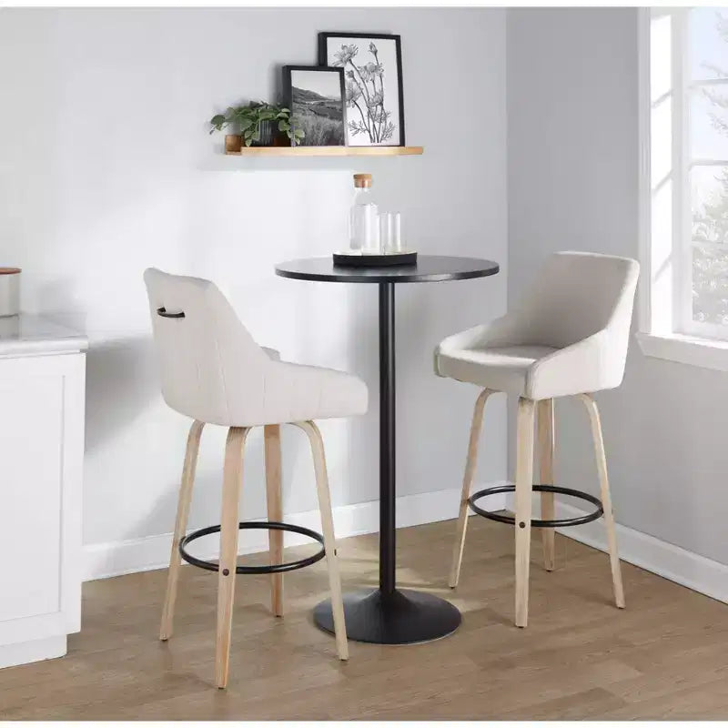 LumiSource Lot de 2 tabourets de bar Hannah en tissu