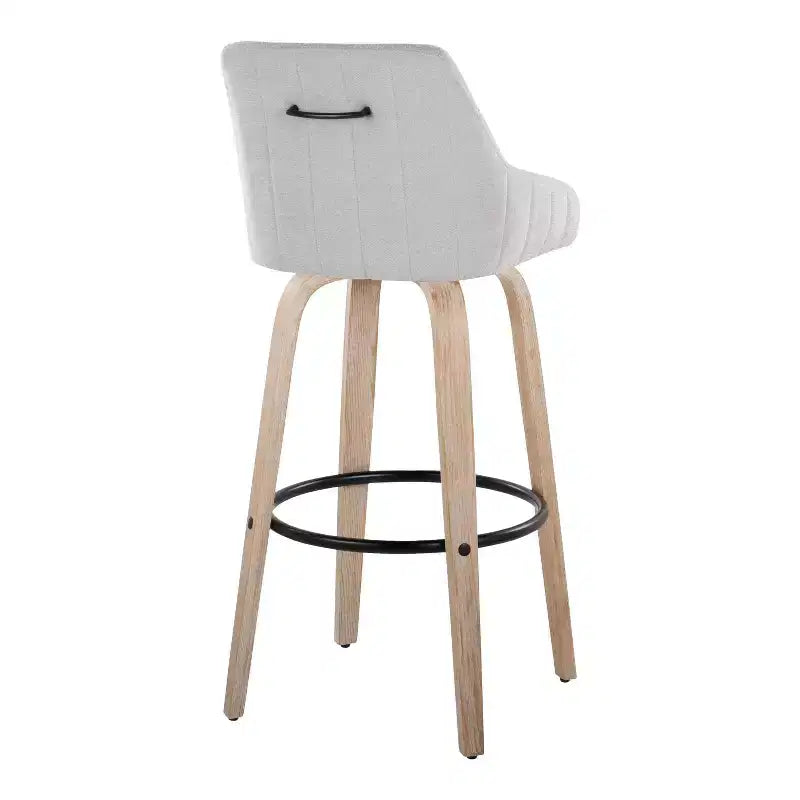 LumiSource Lot de 2 tabourets de bar Hannah en tissu