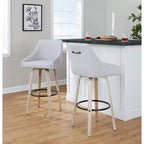 LumiSource Lot de 2 tabourets de bar Hannah en tissu