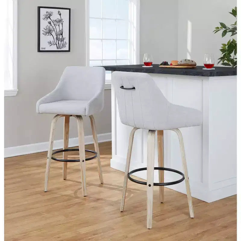 LumiSource Lot de 2 tabourets de bar Hannah en tissu