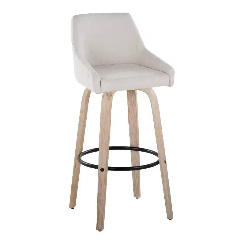 LumiSource Lot de 2 tabourets de bar Hannah en tissu