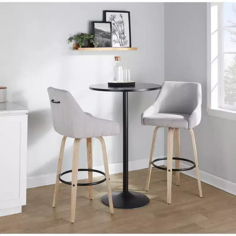 LumiSource Lot de 2 tabourets de bar Hannah en tissu