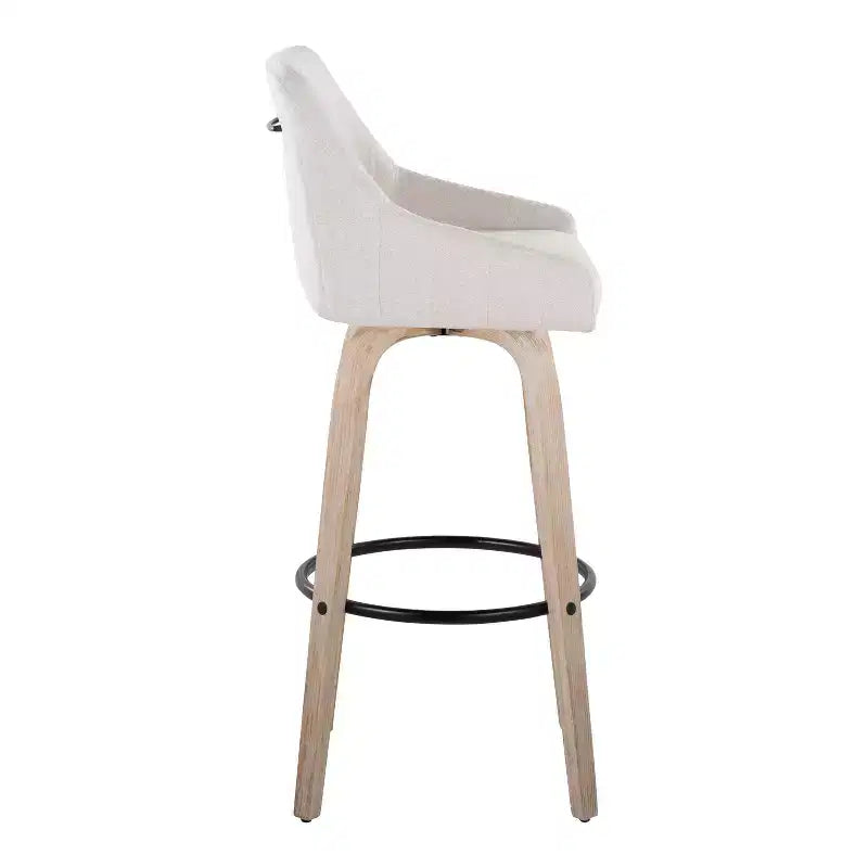 LumiSource Lot de 2 tabourets de bar Hannah en tissu