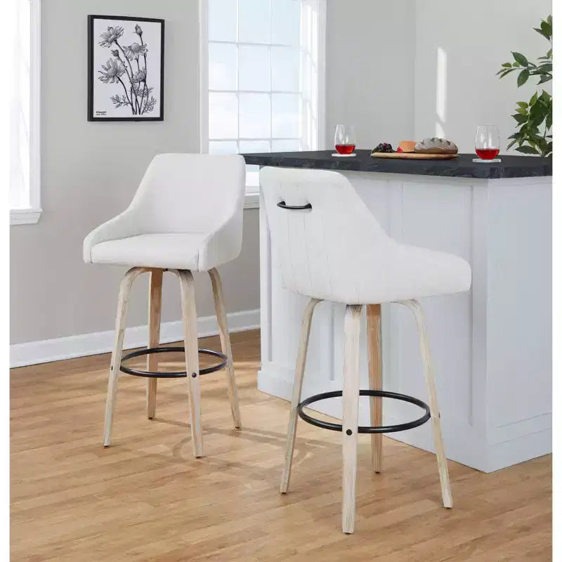 LumiSource Lot de 2 tabourets de bar Hannah en tissu
