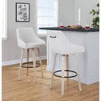 LumiSource Lot de 2 tabourets de bar Hannah en tissu