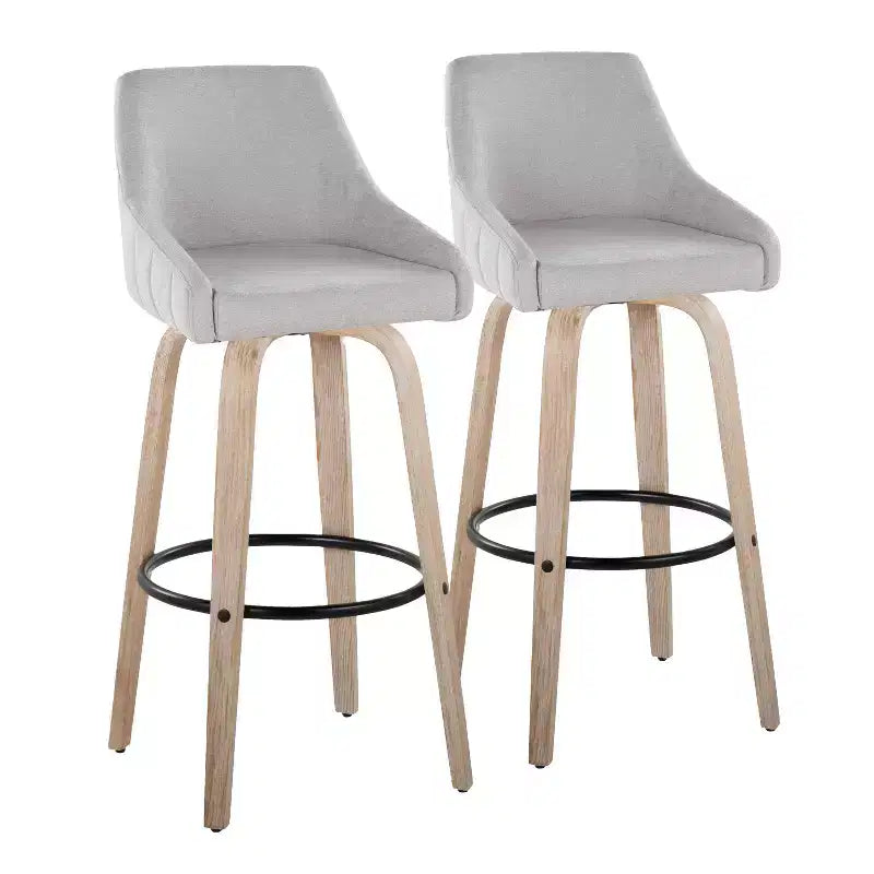 LumiSource Lot de 2 tabourets de bar Hannah en tissu