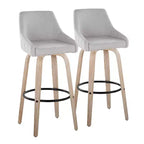 LumiSource Lot de 2 tabourets de bar Hannah en tissu