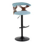 LumiSource Lot de 2 tabourets de bar réglables Gardenia Métal noir/Tissu noyer
