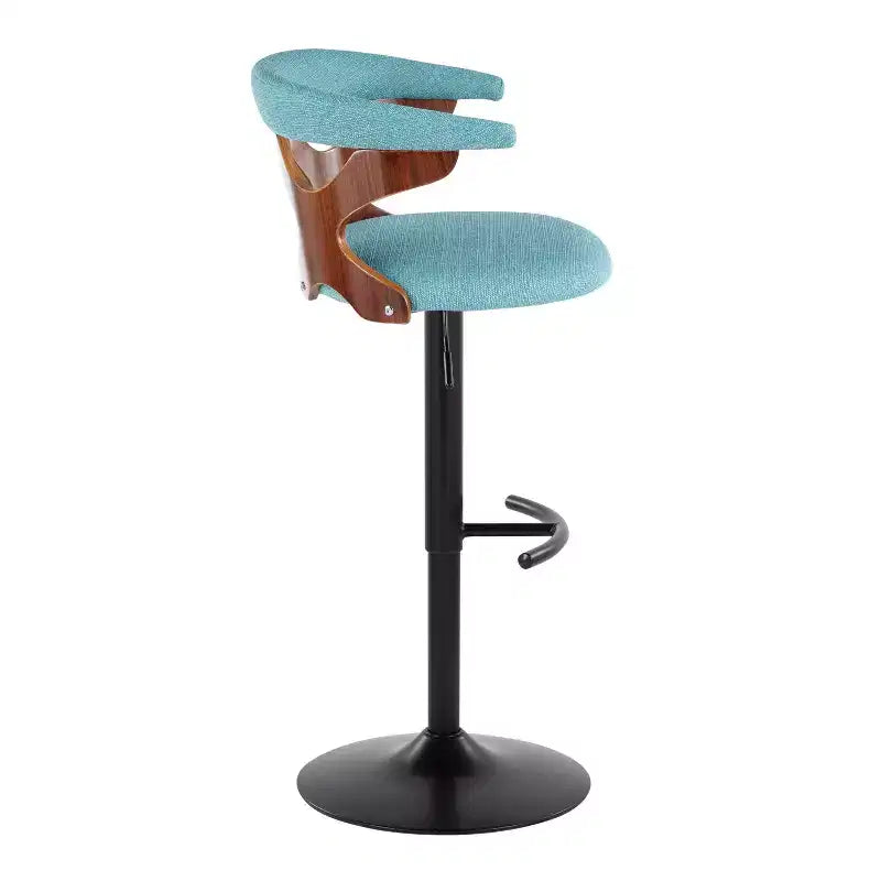 LumiSource Lot de 2 tabourets de bar réglables Gardenia Métal noir/Tissu noyer