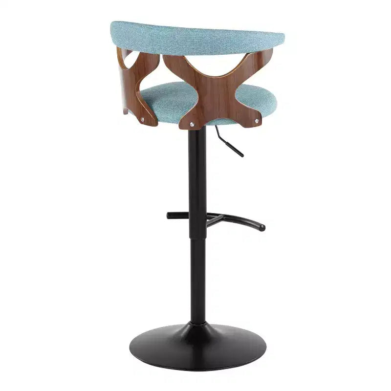 LumiSource Lot de 2 tabourets de bar réglables Gardenia Métal noir/Tissu noyer