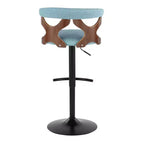 LumiSource Lot de 2 tabourets de bar réglables Gardenia Métal noir/Tissu noyer