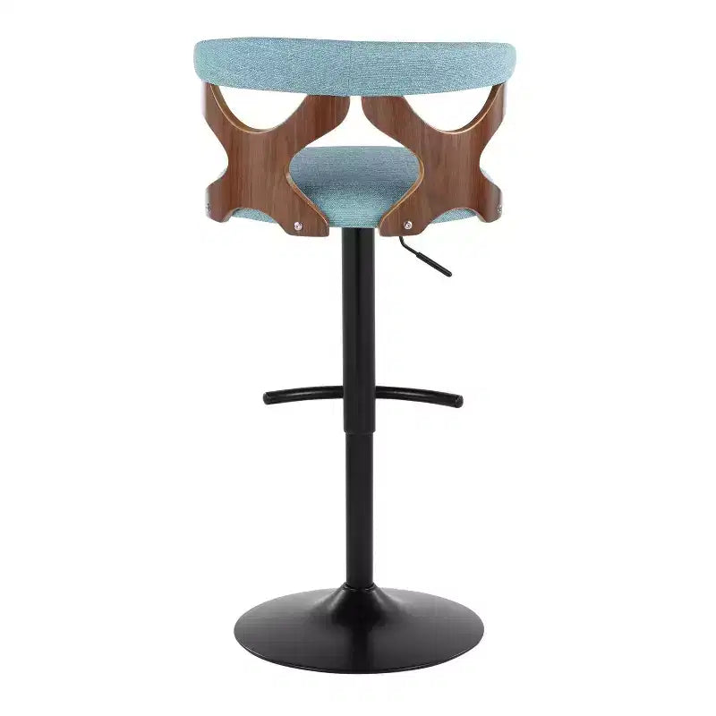 LumiSource Lot de 2 tabourets de bar réglables Gardenia Métal noir/Tissu noyer