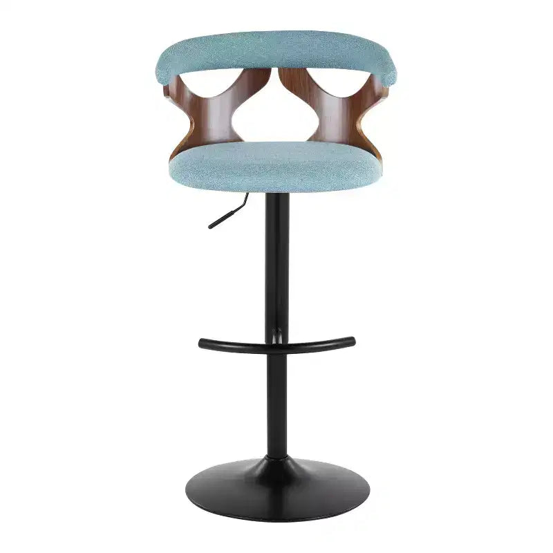 LumiSource Lot de 2 tabourets de bar réglables Gardenia Métal noir/Tissu noyer