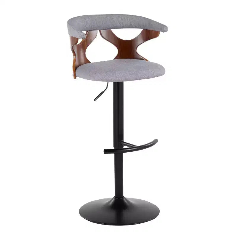 LumiSource Lot de 2 tabourets de bar réglables Gardenia Métal noir/Tissu noyer