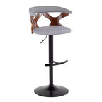LumiSource Lot de 2 tabourets de bar réglables Gardenia Métal noir/Tissu noyer