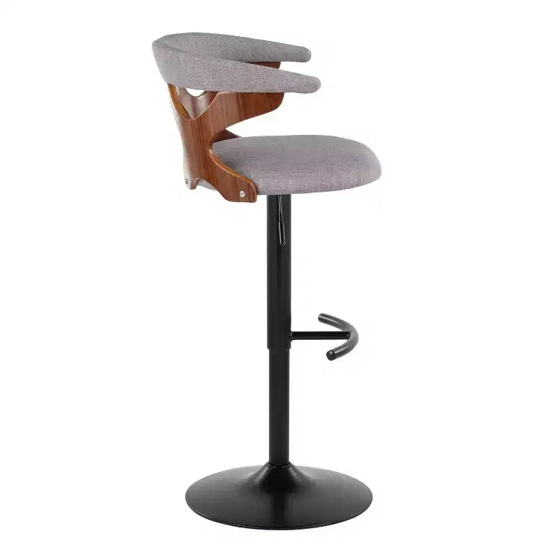 LumiSource Lot de 2 tabourets de bar réglables Gardenia Métal noir/Tissu noyer