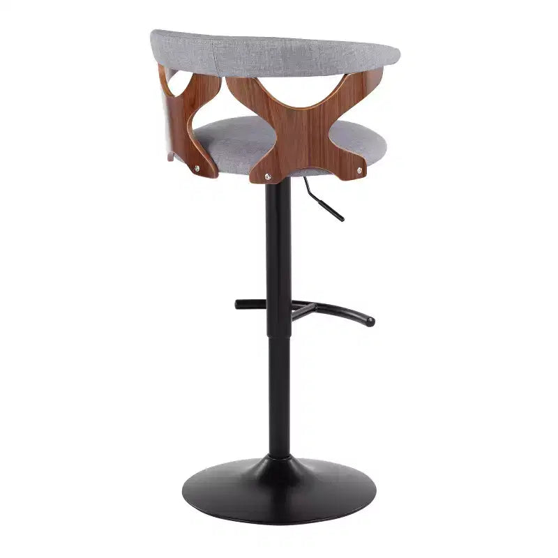 LumiSource Lot de 2 tabourets de bar réglables Gardenia Métal noir/Tissu noyer
