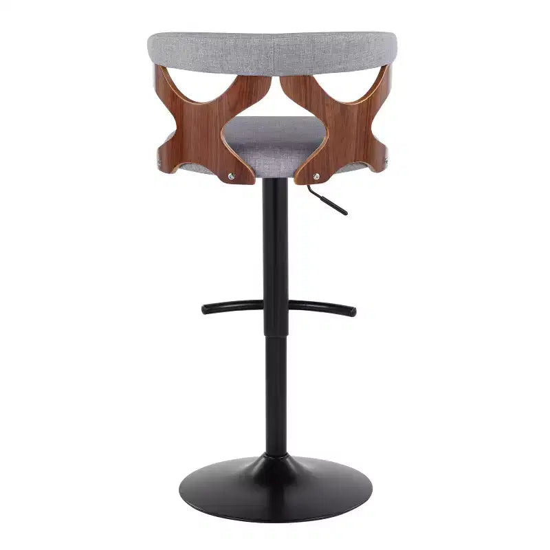 LumiSource Lot de 2 tabourets de bar réglables Gardenia Métal noir/Tissu noyer