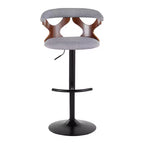 LumiSource Lot de 2 tabourets de bar réglables Gardenia Métal noir/Tissu noyer
