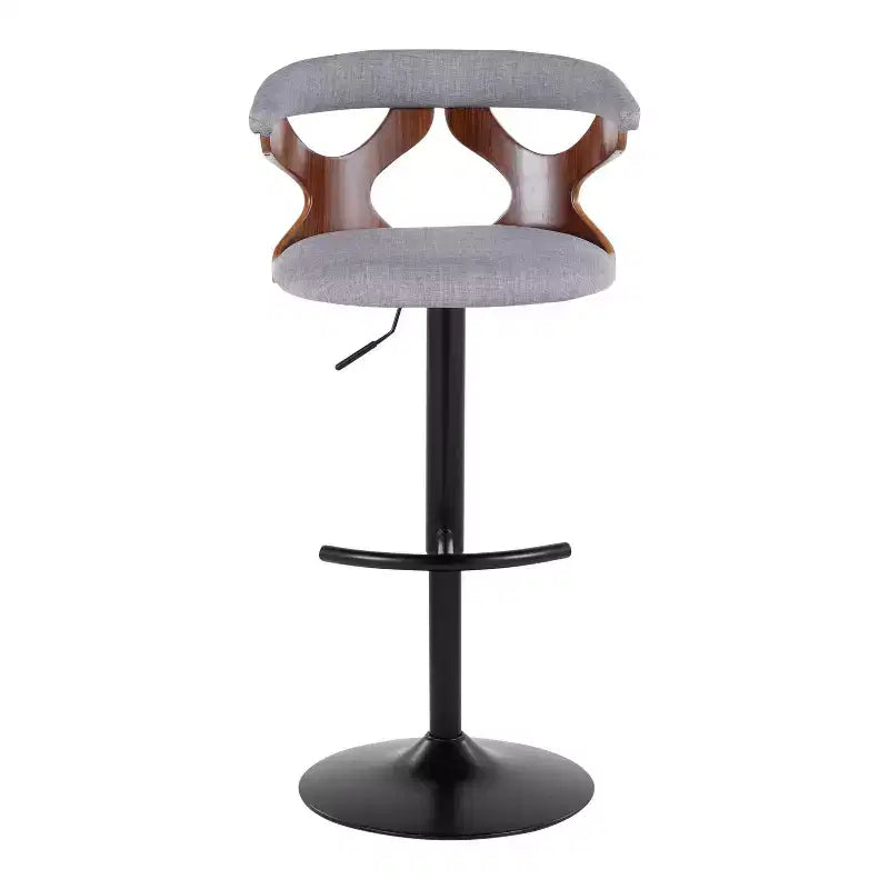 LumiSource Lot de 2 tabourets de bar réglables Gardenia Métal noir/Tissu noyer