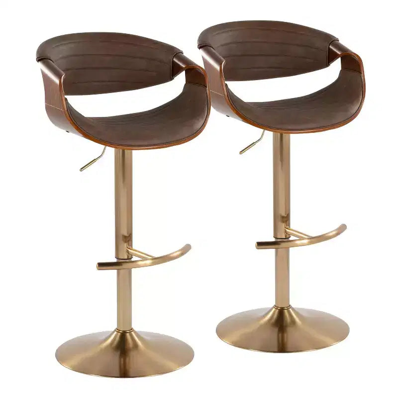 LumiSource Set of 2 Symphony Adjustable Barstools PU