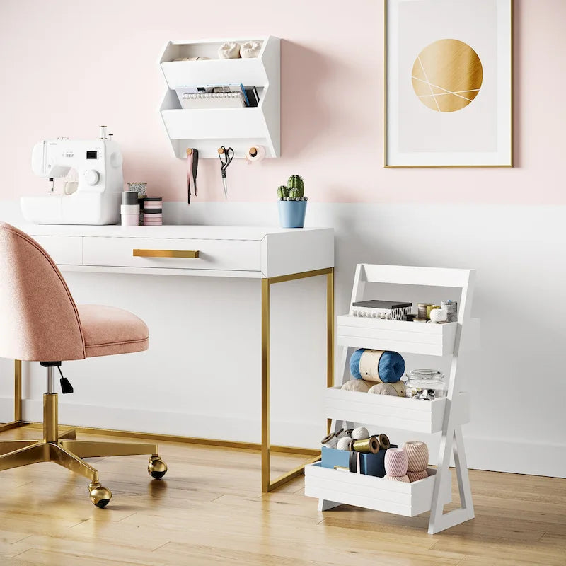 RiverRidge Home Organiseur portable léger à 3 étagères - Blanc