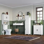 Meuble de rangement à deux portes RiverRidge Monroe pour salle de bain et buanderie avec étagères réglables - Blanc