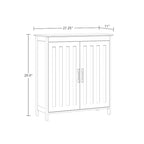 Meuble de rangement à deux portes RiverRidge Monroe pour salle de bain et buanderie avec étagères réglables - Blanc