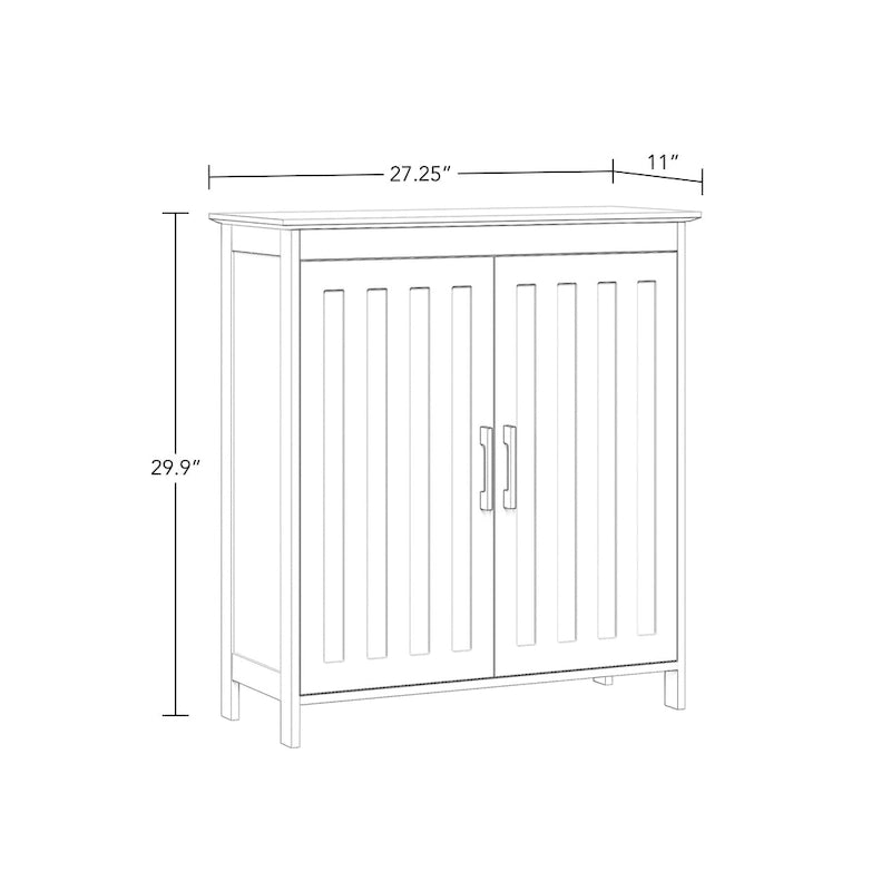 Meuble de rangement à deux portes RiverRidge Monroe pour salle de bain et buanderie avec étagères réglables - Blanc