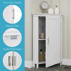 Meuble de rangement d'angle RiverRidge Somerset pour salle de bain, avec portes et étagère réglable - Blanc