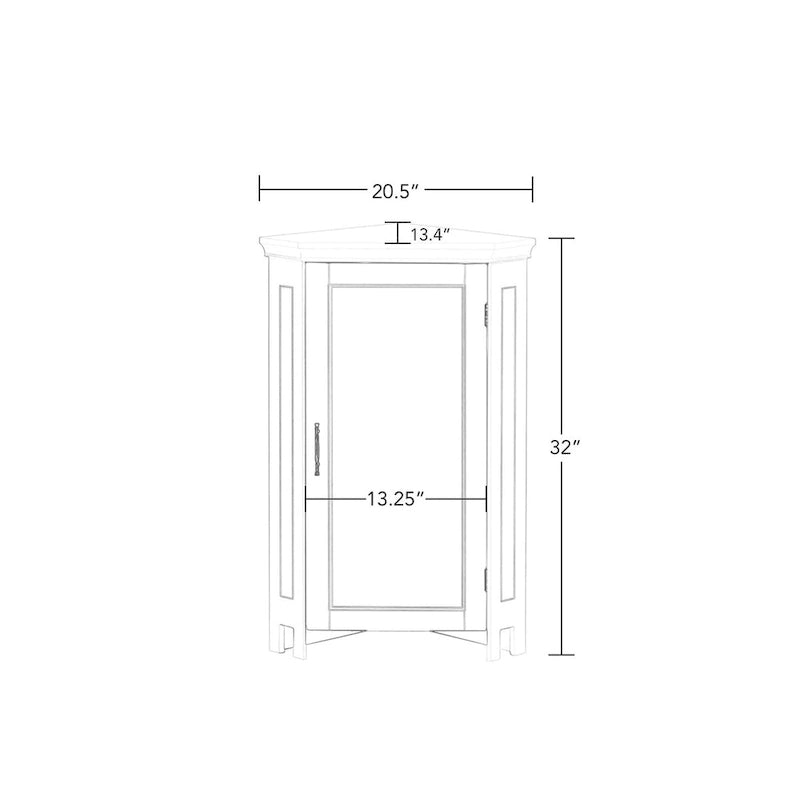 Meuble de rangement d'angle RiverRidge Somerset pour salle de bain, avec portes et étagère réglable - Blanc