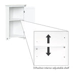 Meuble de rangement d'angle RiverRidge Somerset pour salle de bain, avec portes et étagère réglable - Blanc