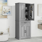 Meuble de rangement de salle de bain avec portes et tiroir, Espaces de rangement multiples, Étagère réglable