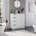 Meuble de rangement de salle de bain Yaheetech avec étagère réglable, blanc - N/A