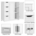 Meuble de rangement de salle de bain Yaheetech avec étagère réglable, blanc - N/A