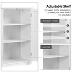 Meuble de rangement de salle de bain Yaheetech avec étagère réglable, blanc - N/A