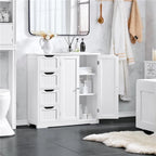 Meuble de rangement de salle de bain Yaheetech avec étagère réglable, blanc - N/A