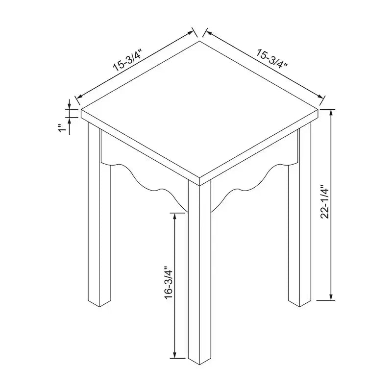 Table d'appoint à bords festonnés ondulés blanc – Room Essentials